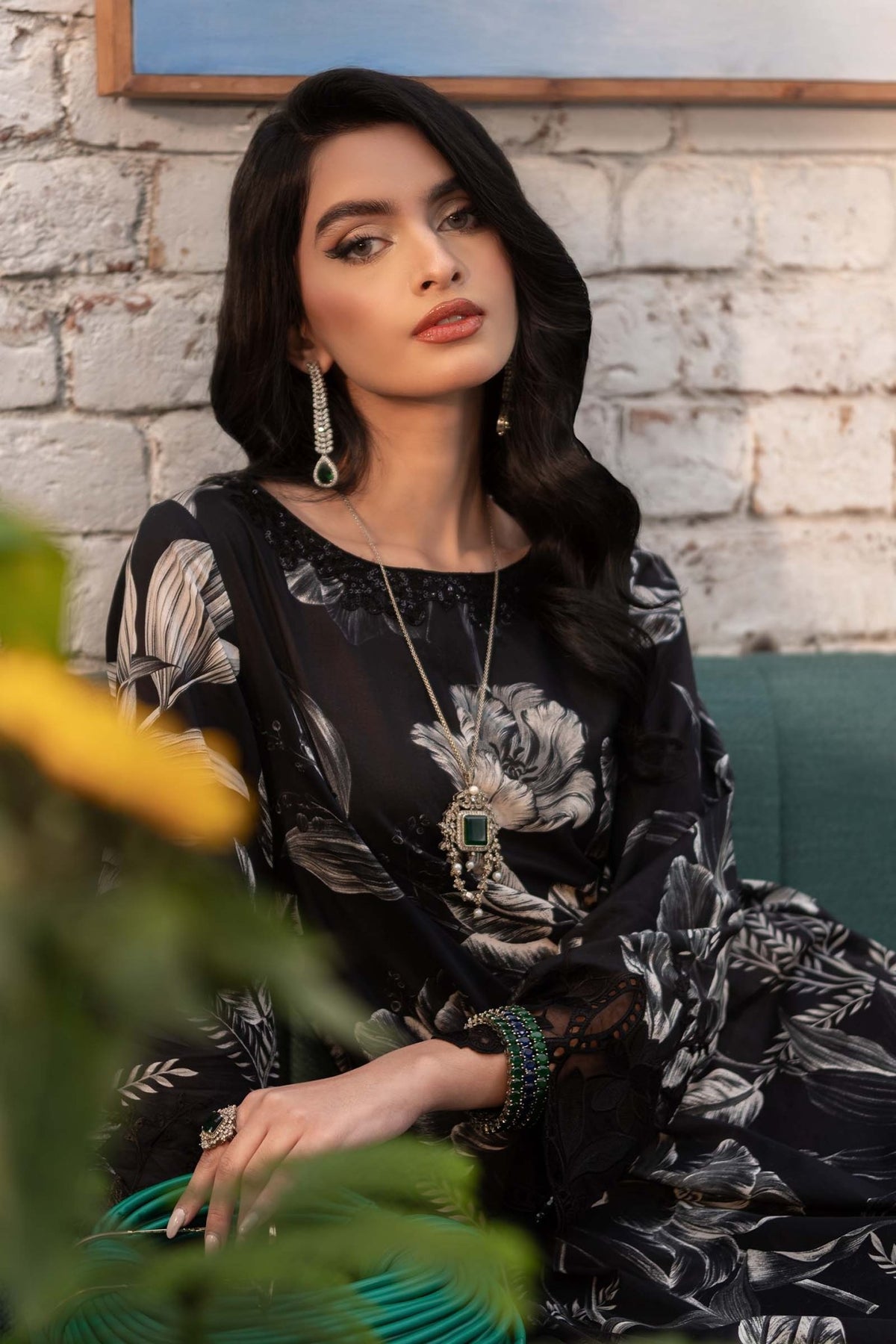 Maria B | RTW | 3 Piece Printed Lawn Suit-Brand:Maria B-Type:Luxury Pret-Black - House of Maryam- Buy in UK, USA