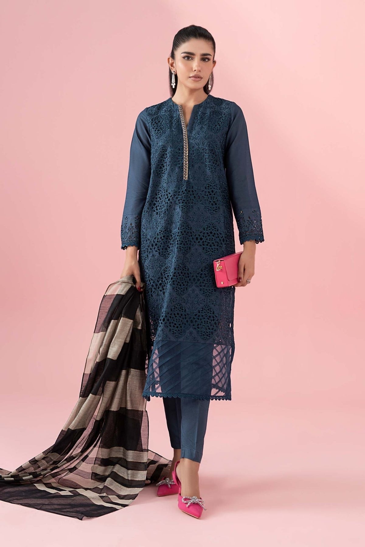 Maria B | RTW | 3 Piece Printed Lawn Suit-Brand:Maria B-Type:Luxury Pret-Blue - House of Maryam- Buy in UK, USA