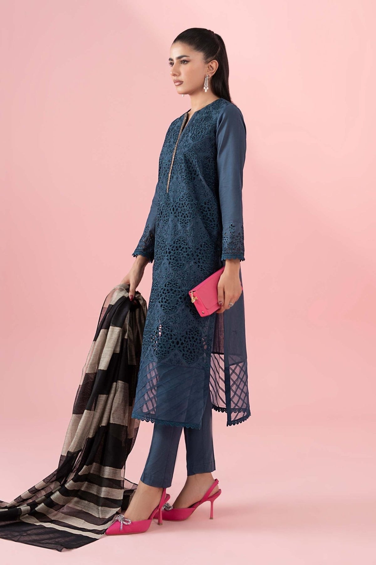 Maria B | RTW | 3 Piece Printed Lawn Suit-Brand:Maria B-Type:Luxury Pret-Blue - House of Maryam- Buy in UK, USA