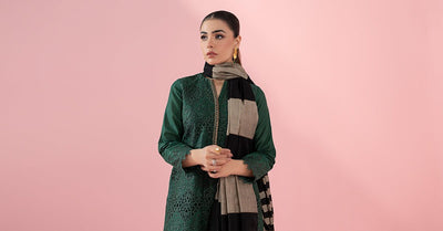 Maria B | RTW | 3 Piece Printed Lawn Suit-Brand:Maria B-Type:Luxury Pret-Green - House of Maryam- Buy in UK, USA