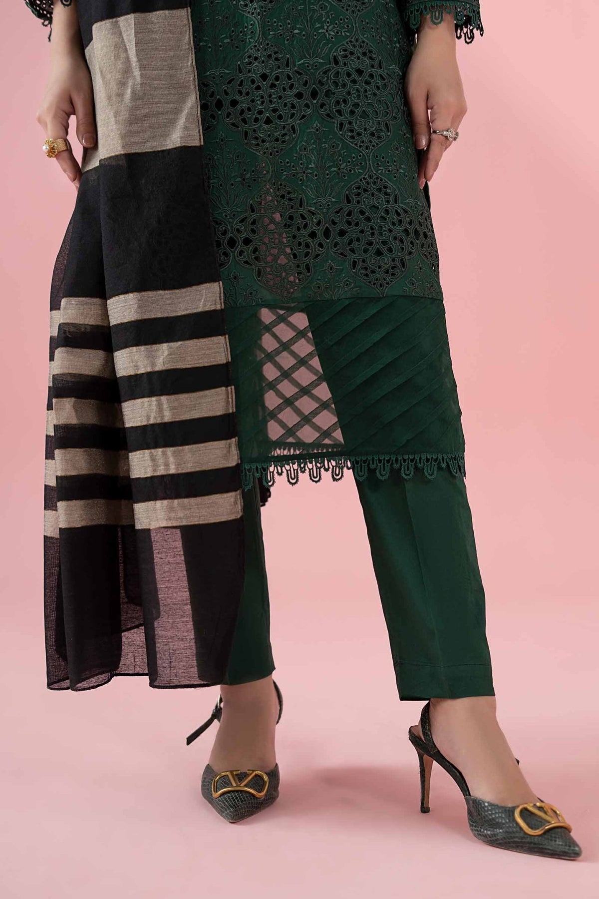 Maria B | RTW | 3 Piece Printed Lawn Suit-Brand:Maria B-Type:Luxury Pret-Green - House of Maryam- Buy in UK, USA