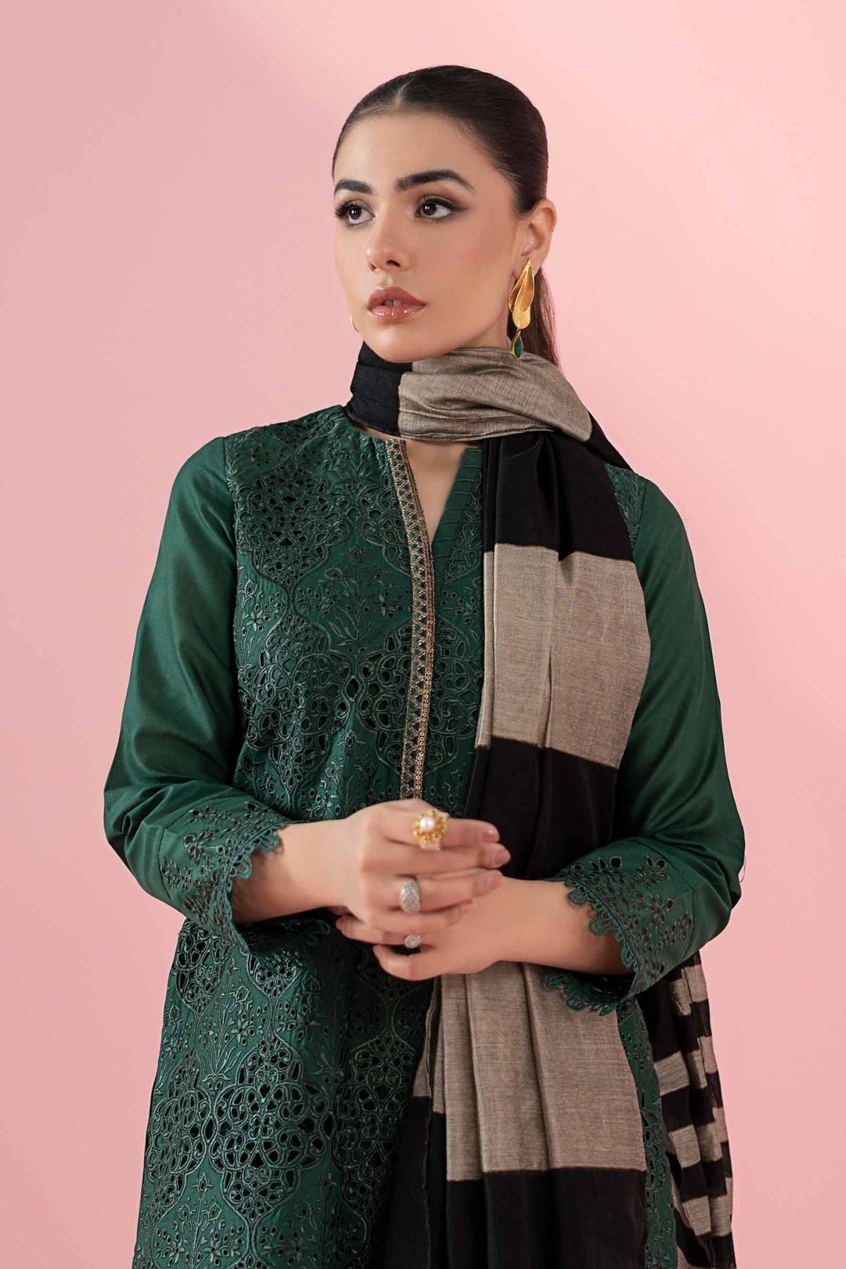 Maria B | RTW | 3 Piece Printed Lawn Suit-Brand:Maria B-Type:Luxury Pret-Green - House of Maryam- Buy in UK, USA