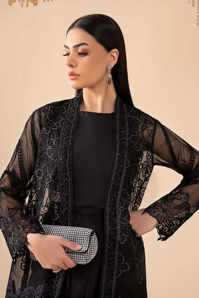 Maria B | RTW | 4 Piece Embroidered Organza Suit-Brand:Maria B-Type:Luxury Formals-Black - House of Maryam- Buy in UK, USA