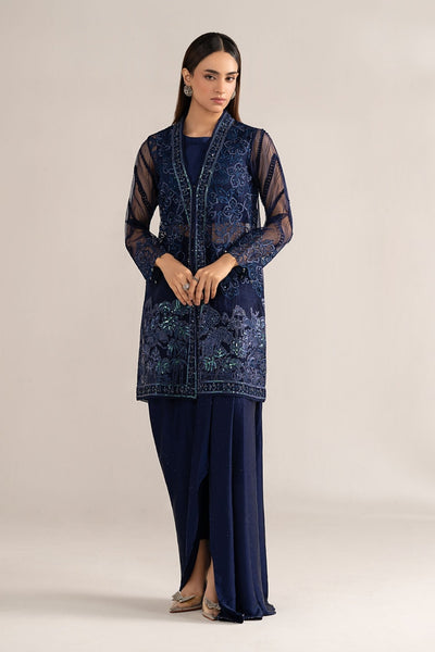 Maria B | RTW | 4 Piece Embroidered Organza Suit-Brand:Maria B-Type:Luxury Formals-Blue - House of Maryam- Buy in UK, USA