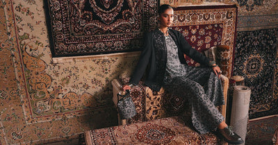 Maria B | RTW | Embroidered Pk Raw Silk Jacket Set-Brand:Maria B-Type:Luxury Pret-Grey - House of Maryam- Buy in UK, USA