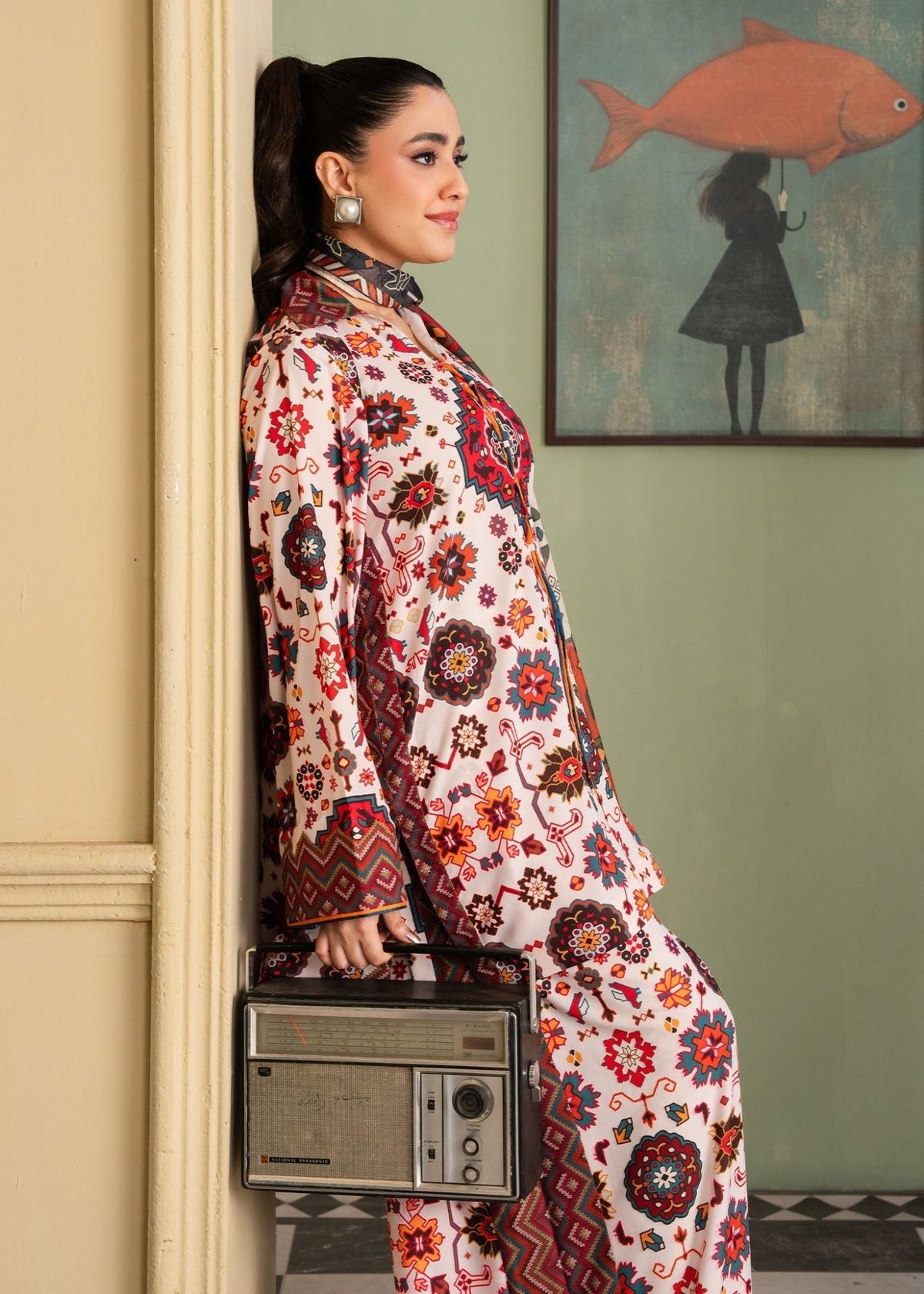 Maria Osama Khan | Retro 26 |Daisy-Brand:Maria Osama Khan-Type:Ladies Clothes-Off White-Grip-House of Maryam- Buy in UK, USA