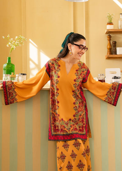 Maria Osama Khan | Retro 26 | Eden-Brand:Maria Osama Khan-Type:Ladies Clothes-Mustard Yellow-Grip-House of Maryam- Buy in UK, USA