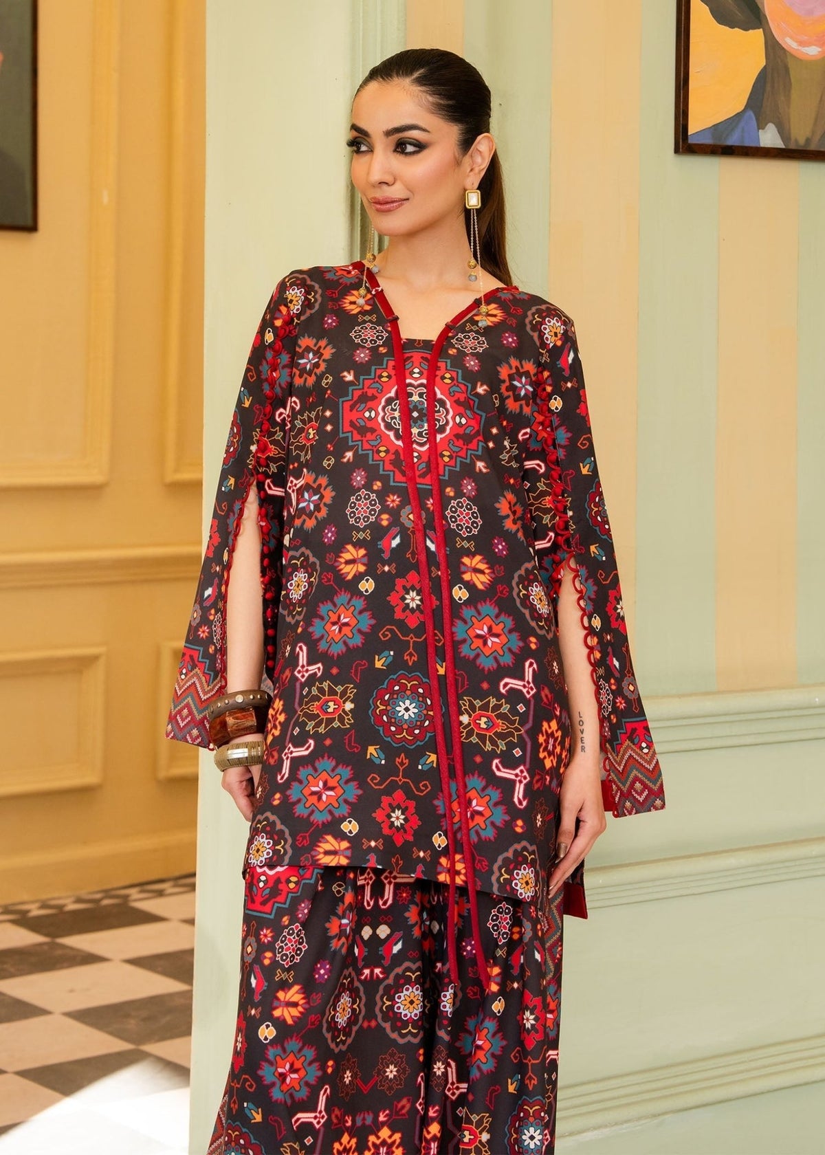 Maria Osama Khan | Retro 26 | Eliora-Brand:Maria Osama Khan-Type:Ladies Clothes-Black-Grip-House of Maryam- Buy in UK, USA