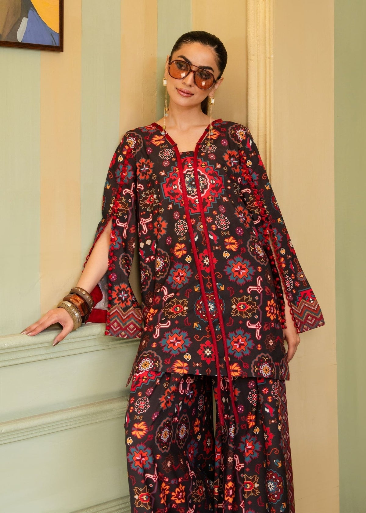 Maria Osama Khan | Retro 26 | Eliora-Brand:Maria Osama Khan-Type:Ladies Clothes-Black-Grip-House of Maryam- Buy in UK, USA