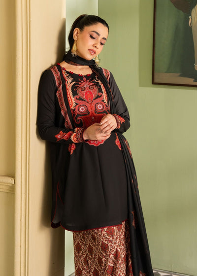 Maria Osama Khan | Retro 26 | Fiora-Brand:Maria Osama Khan-Type:Ladies Clothes-Black-Grip-House of Maryam- Buy in UK, USA
