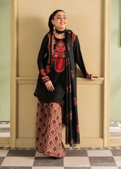 Maria Osama Khan | Retro 26 | Fiora-Brand:Maria Osama Khan-Type:Ladies Clothes-Black-Grip-House of Maryam- Buy in UK, USA