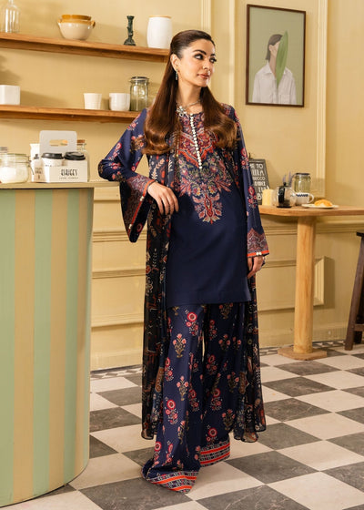 Maria Osama Khan | Retro 26 | Lorien-Brand:Maria Osama Khan-Type:Luxury-Dark Blue-Grip-House of Maryam- Buy in UK, USA