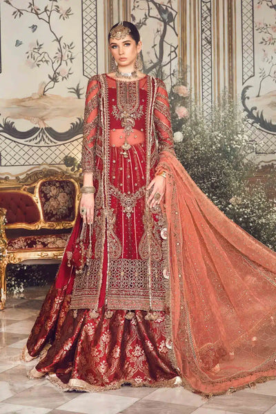 Maria B | Mbroidered Wedding Edition 23 | Maroon BD-2708 -  Maria B Bridal - Original Designer Dress - House of Maryam