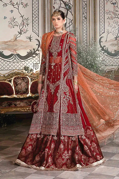 Maria B | Mbroidered Wedding Edition 23 | Maroon BD-2708 -  Maria B Bridal - Original Designer Dress - House of Maryam