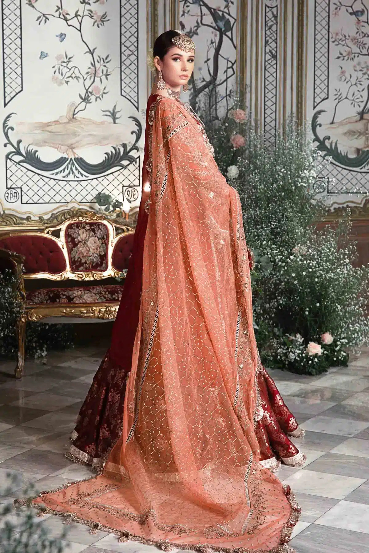 Maria B | Mbroidered Wedding Edition 23 | Maroon BD-2708 -  Maria B Bridal - Original Designer Dress - House of Maryam