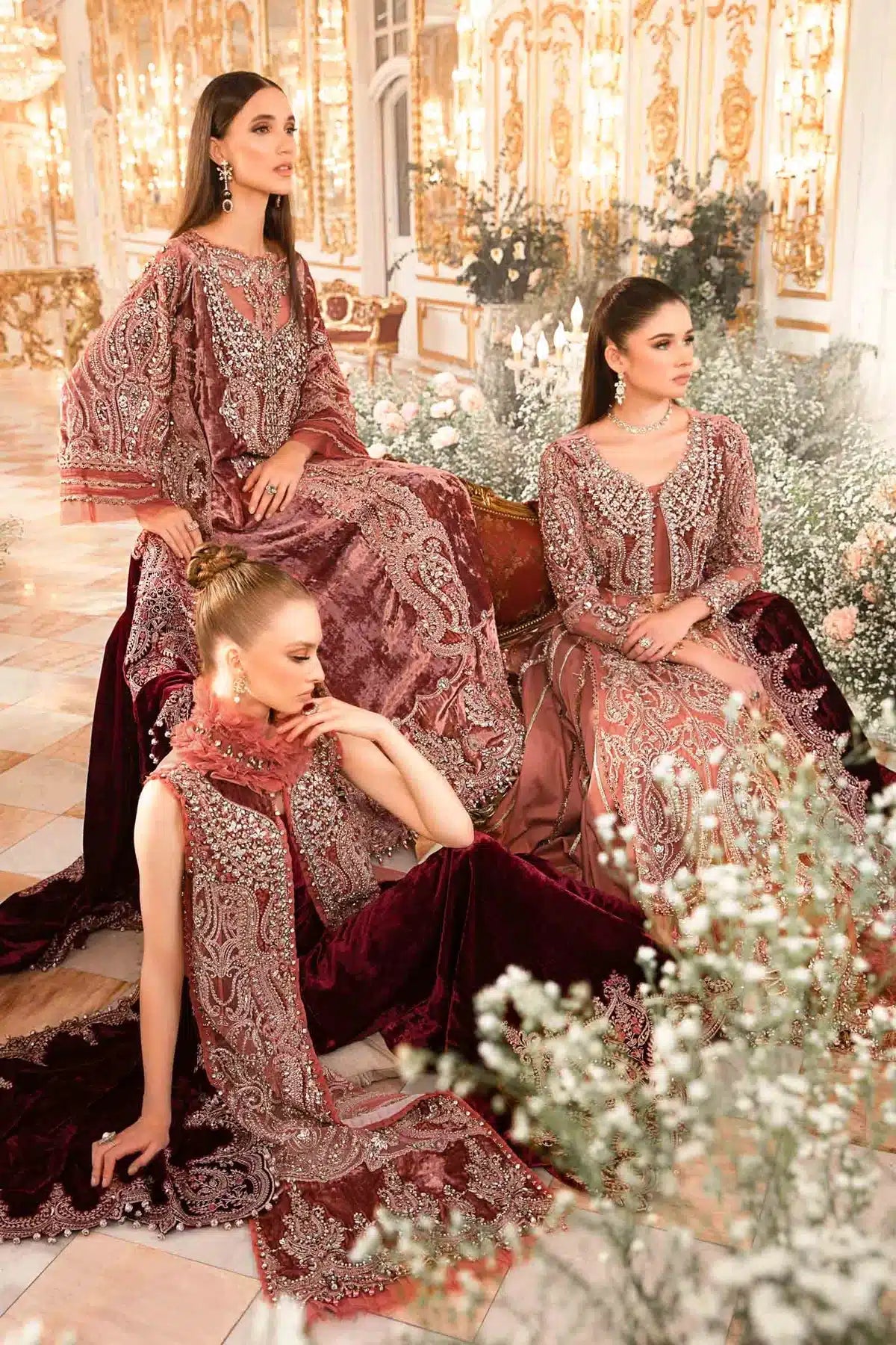 Maria B | Mbroidered Wedding Edition 23 | Salmon Pink BD-2701 -  Maria B Bridal - Original Designer Dress - House of Maryam
