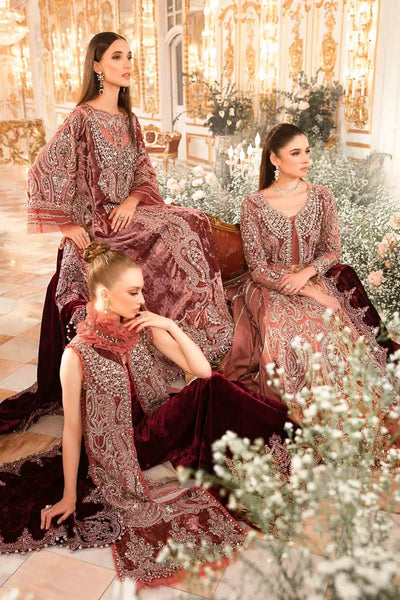 Maria B | Mbroidered Wedding Edition 23 | Salmon Pink BD-2701 -  Maria B Bridal - Original Designer Dress - House of Maryam