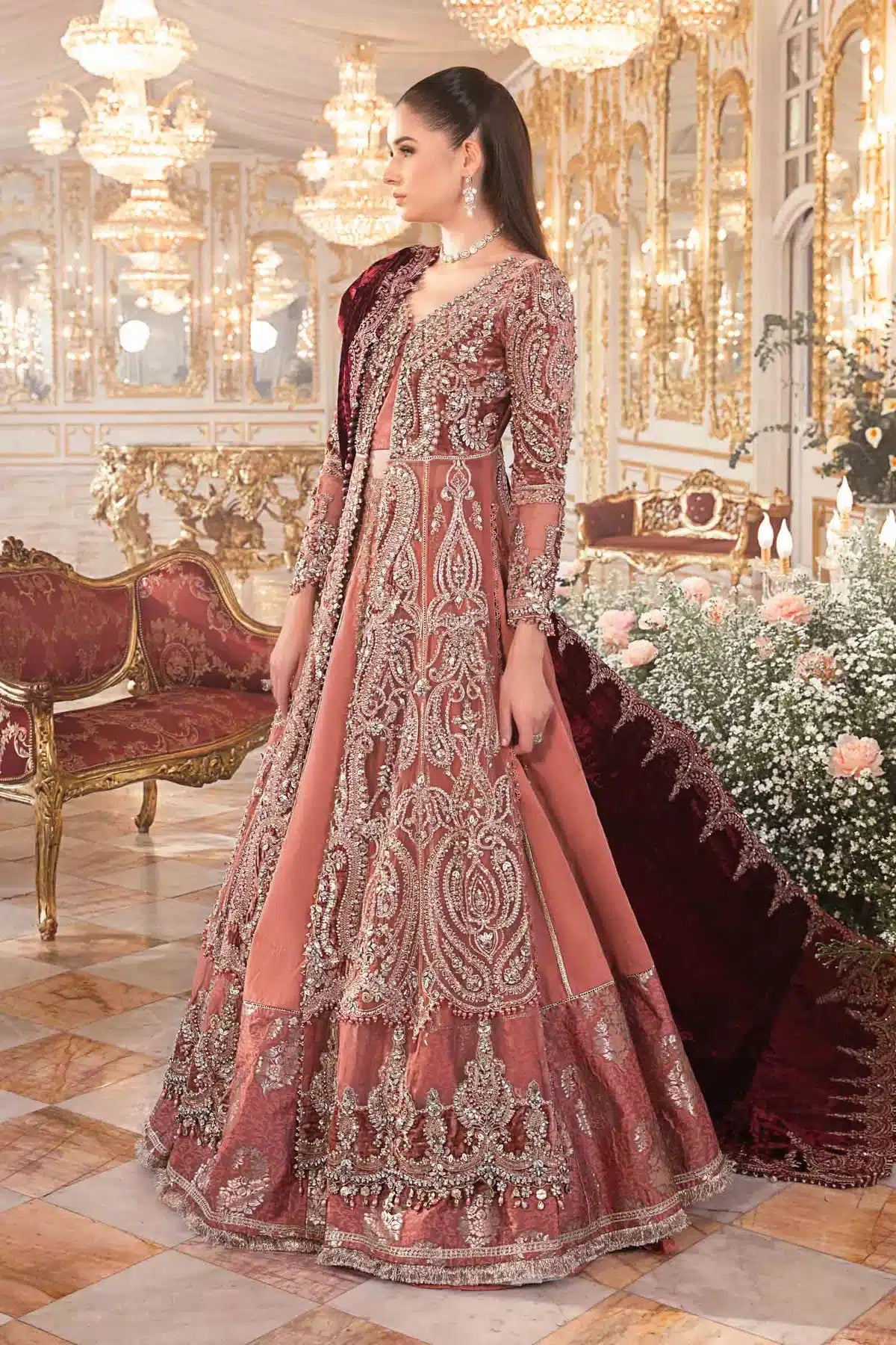 Maria B | Mbroidered Wedding Edition 23 | Salmon Pink BD-2701