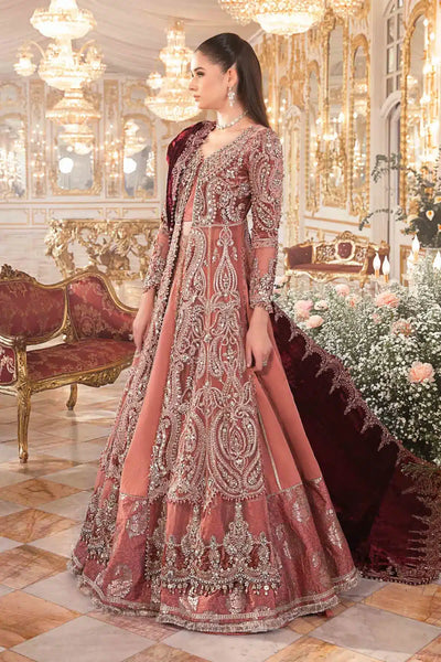 Maria B | Mbroidered Wedding Edition 23 | Salmon Pink BD-2701 -  Maria B Bridal - Original Designer Dress - House of Maryam