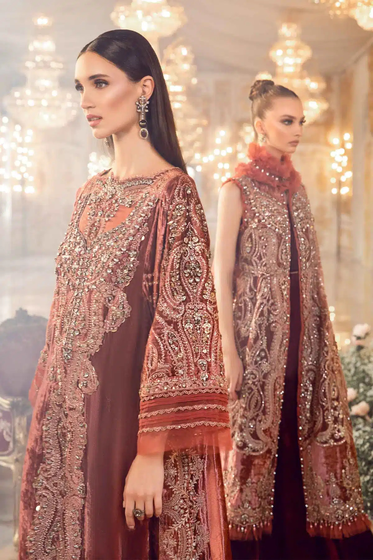 Maria B | Mbroidered Wedding Edition 23 | Salmon Pink BD-2701 -  Maria B Bridal - Original Designer Dress - House of Maryam