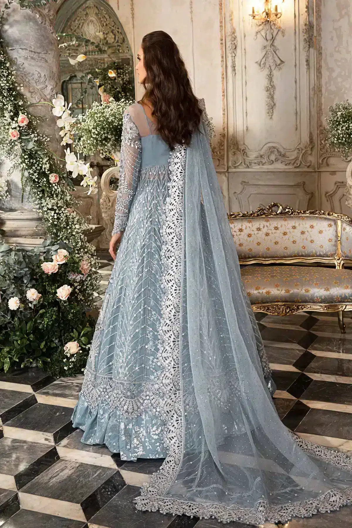 Maria B | Mbroidered Wedding Edition 23 | Ice Blue BD-2702 -  Maria B Bridal - Original Designer Dress - House of Maryam