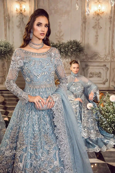 Maria B | Mbroidered Wedding Edition 23 | Ice Blue BD-2702 -  Maria B Bridal - Original Designer Dress - House of Maryam