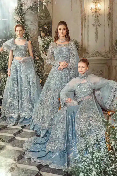 Maria B | Mbroidered Wedding Edition 23 | Ice Blue BD-2702 -  Maria B Bridal - Original Designer Dress - House of Maryam