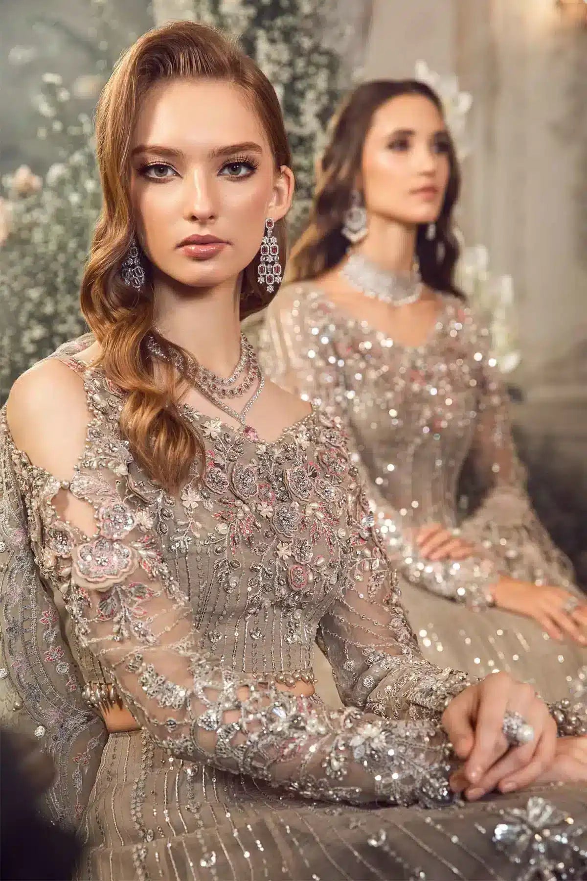 Maria B | Mbroidered Wedding Edition 23 | Grey BD-2703 by Designer Maria B - House of Maryam - Pakistani Designer Ethnic Wear in {{ shop.shopifyCountryName }}