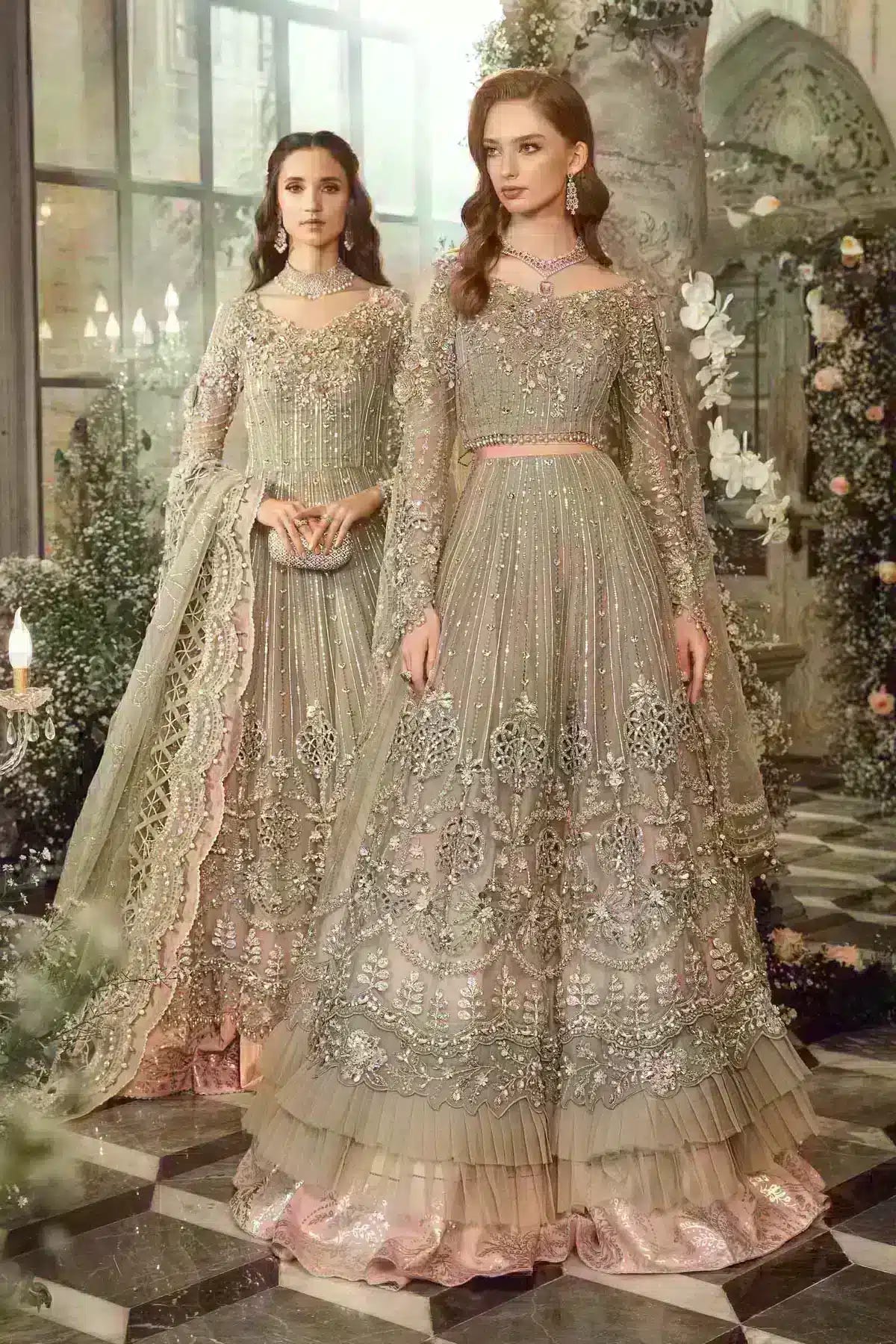 Maria B | Mbroidered Wedding Edition 23 | Grey BD-2703 -  Maria B Bridal - Original Designer Dress - House of Maryam