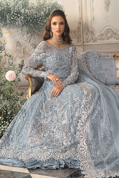 Maria B | Mbroidered Wedding Edition 23 | Ice Blue BD-2702 -  Maria B Bridal - Original Designer Dress - House of Maryam