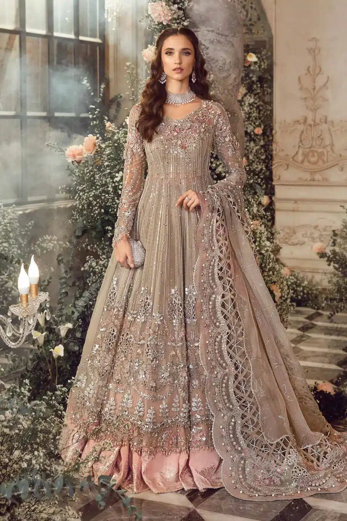 Maria B | Mbroidered Wedding Edition 23 | Grey BD-2703 by Designer Maria B - House of Maryam - Pakistani Designer Ethnic Wear in {{ shop.shopifyCountryName }}