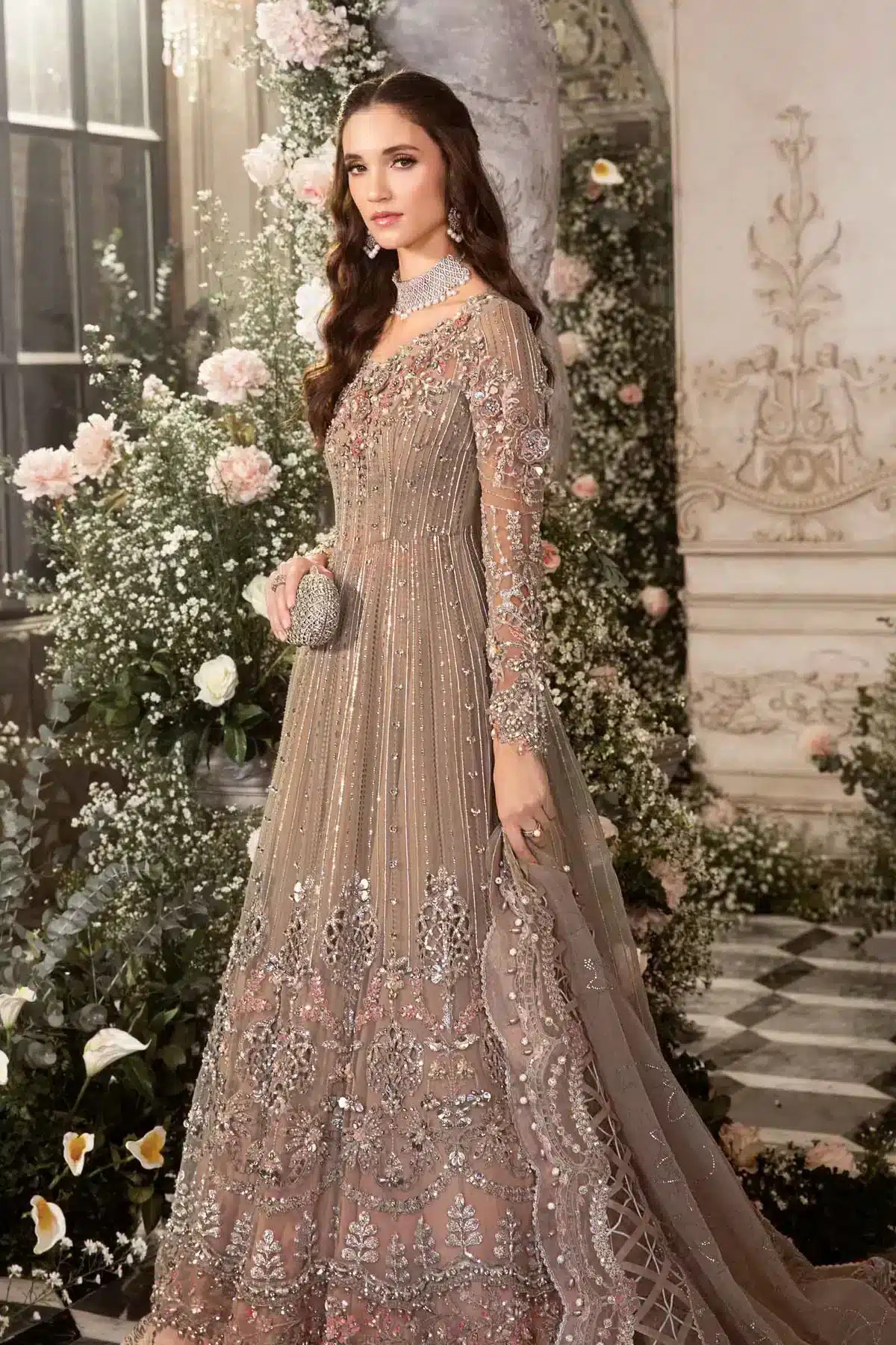Maria B | Mbroidered Wedding Edition 23 | Grey BD-2703 -  Maria B Bridal - Original Designer Dress - House of Maryam