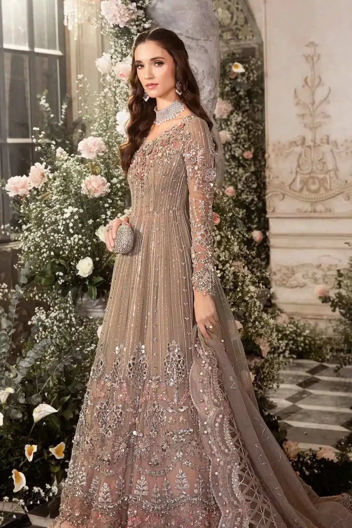 Maria B | Mbroidered Wedding Edition 23 | Grey BD-2703 by Designer Maria B - House of Maryam - Pakistani Designer Ethnic Wear in {{ shop.shopifyCountryName }}