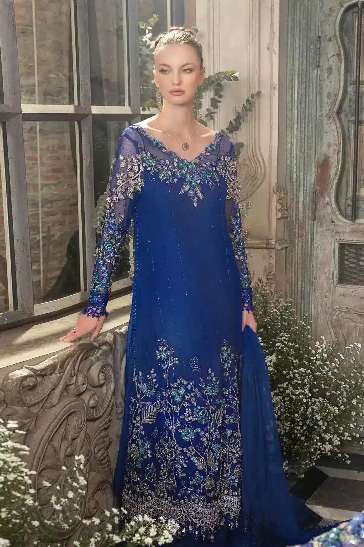 Maria B | Mbroidered Wedding Edition 23 | Cobalt Blue BD-2704 by Designer Maria B - House of Maryam - Pakistani Designer Ethnic Wear in {{ shop.shopifyCountryName }}