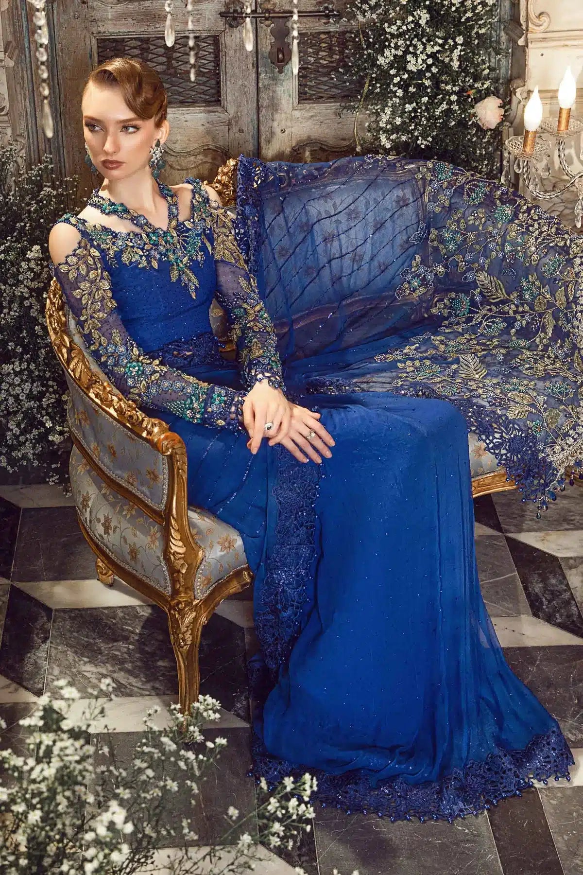 Maria B | Mbroidered Wedding Edition 23 | Cobalt Blue BD-2704 by Designer Maria B - House of Maryam - Pakistani Designer Ethnic Wear in {{ shop.shopifyCountryName }}