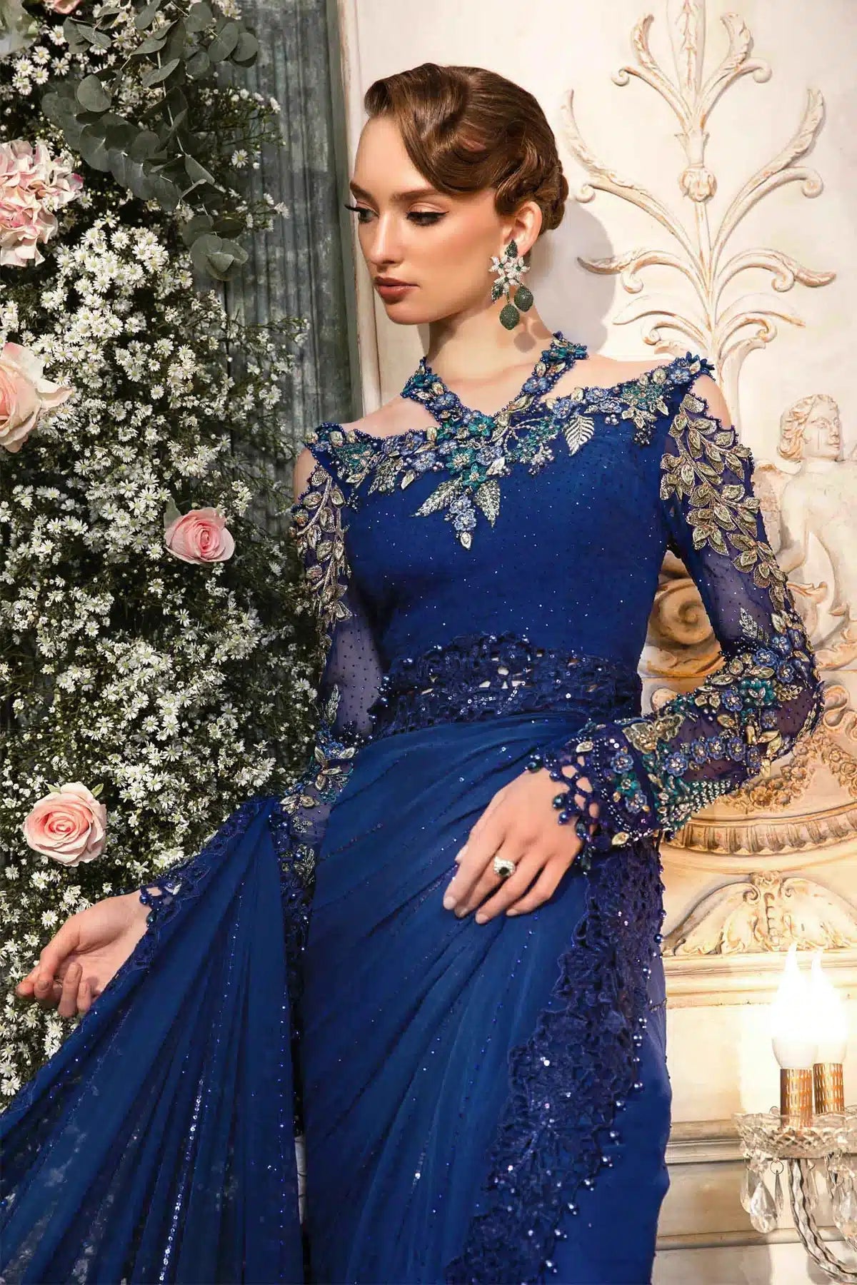 Maria B | Mbroidered Wedding Edition 23 | Cobalt Blue BD-2704