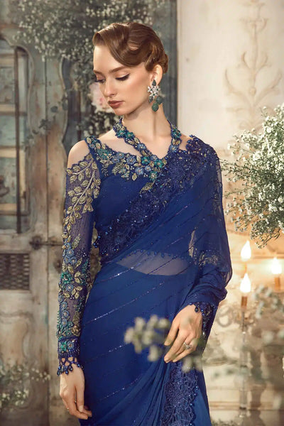 Maria B | Mbroidered Wedding Edition 23 | Cobalt Blue BD-2704 -  Maria B Bridal - Original Designer Dress - House of Maryam