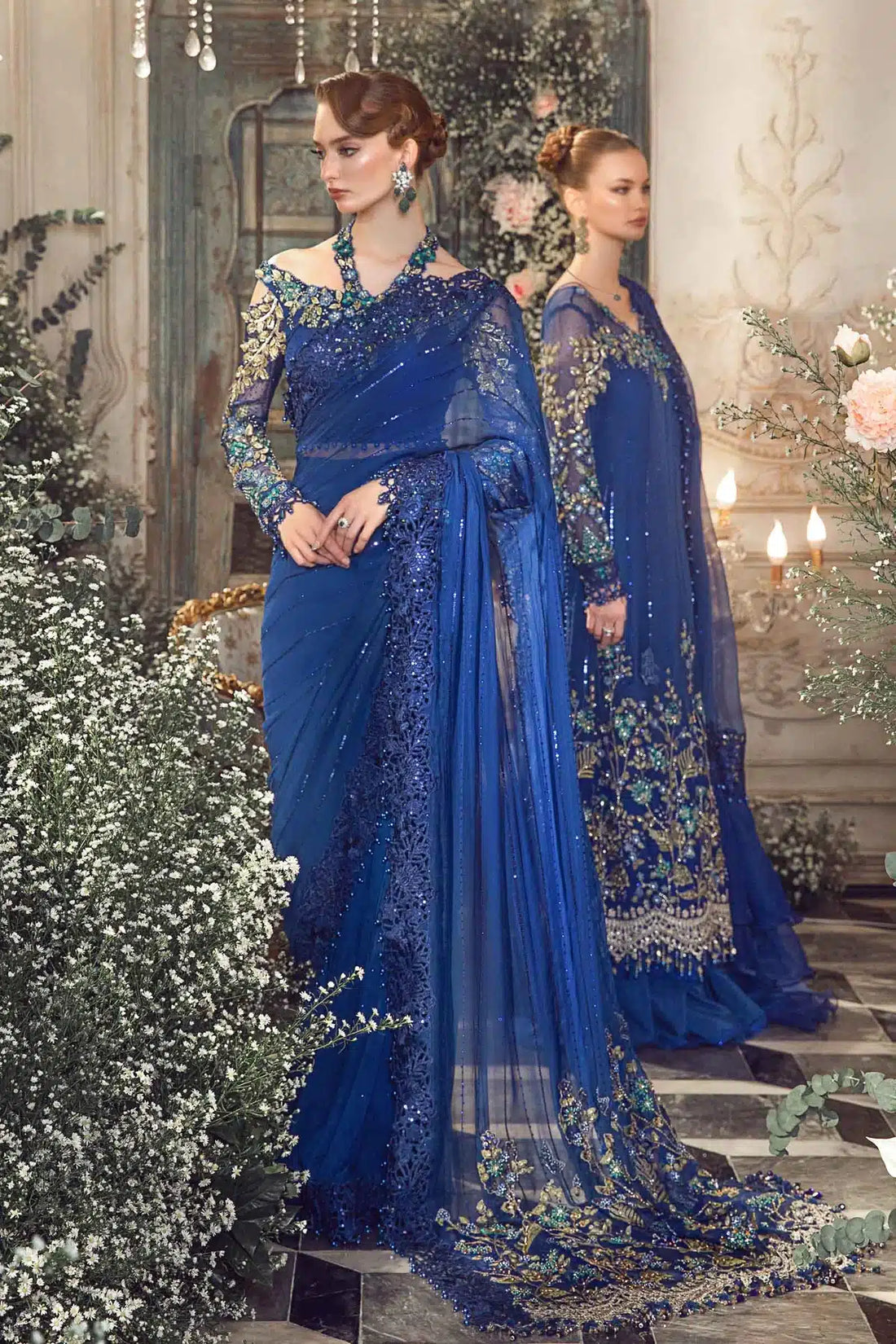 Maria B | Mbroidered Wedding Edition 23 | Cobalt Blue BD-2704 by Designer Maria B - House of Maryam - Pakistani Designer Ethnic Wear in {{ shop.shopifyCountryName }}