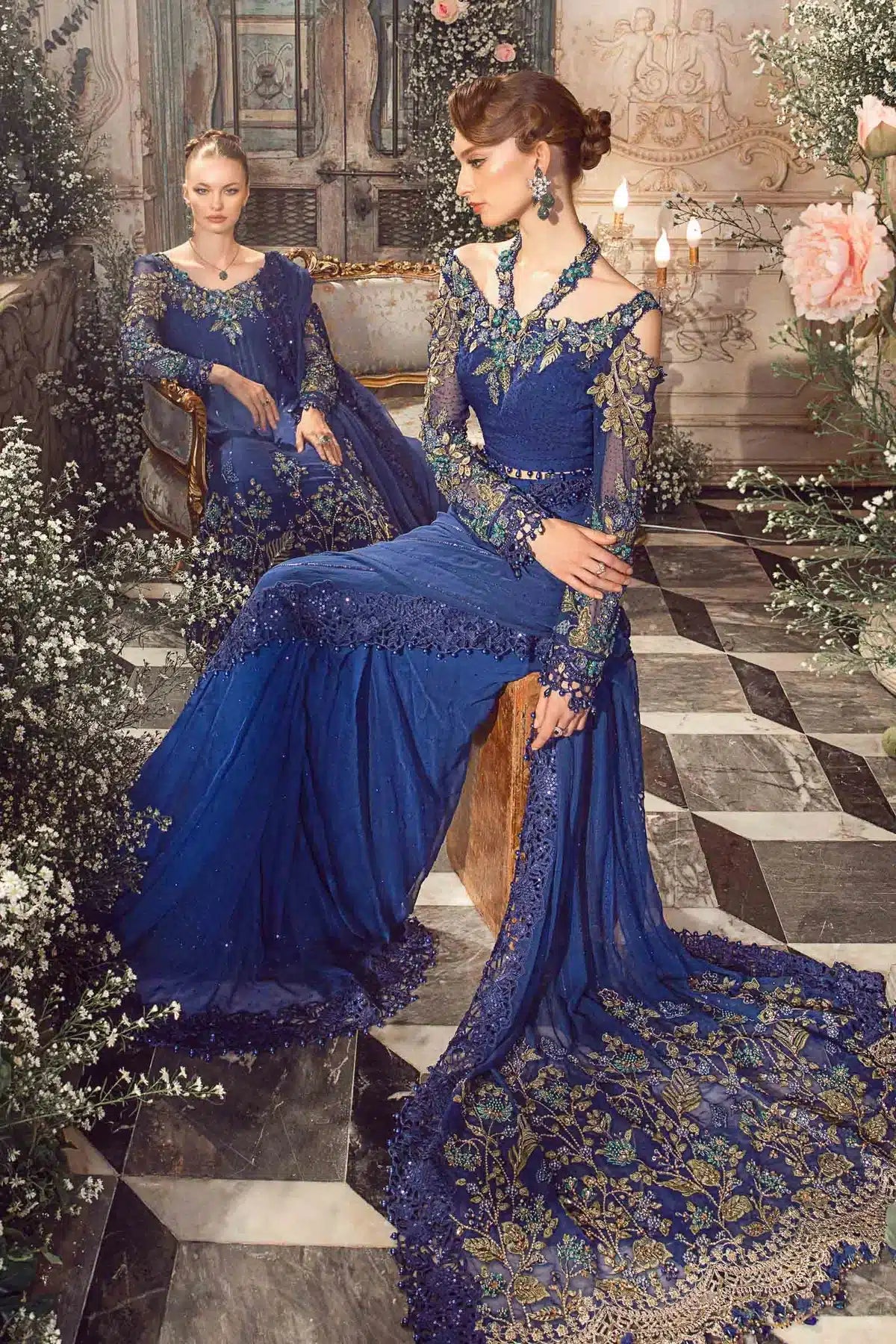 Maria B | Mbroidered Wedding Edition 23 | Cobalt Blue BD-2704 by Designer Maria B - House of Maryam - Pakistani Designer Ethnic Wear in {{ shop.shopifyCountryName }}