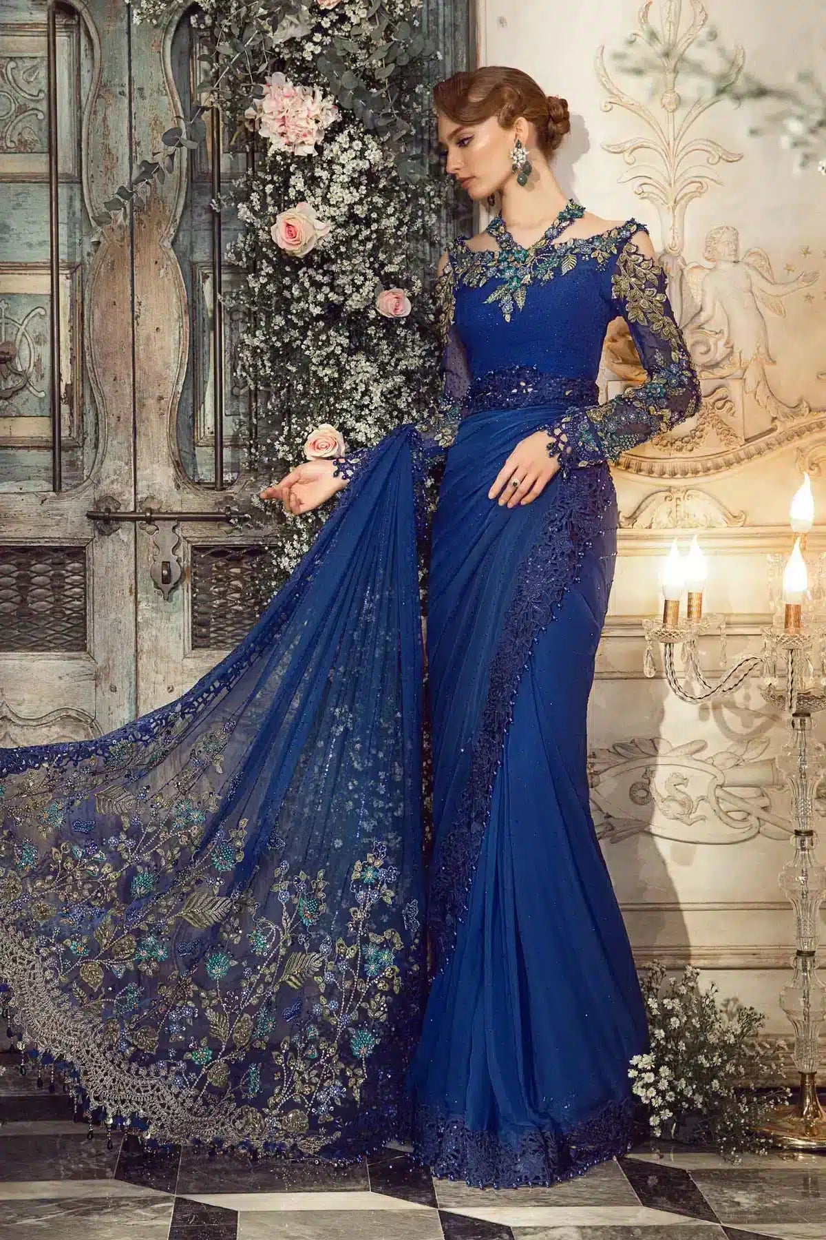 Maria B | Mbroidered Wedding Edition 23 | Cobalt Blue BD-2704 by Designer Maria B - House of Maryam - Pakistani Designer Ethnic Wear in {{ shop.shopifyCountryName }}