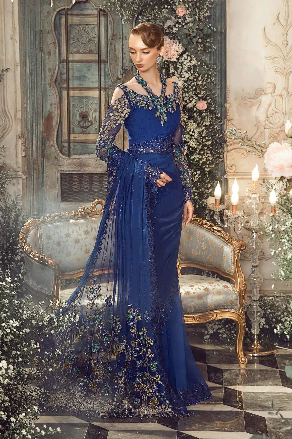 Maria B | Mbroidered Wedding Edition 23 | Cobalt Blue BD-2704 -  Maria B Bridal - Original Designer Dress - House of Maryam