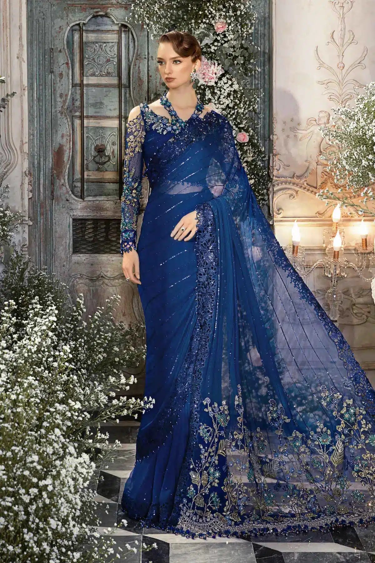 Maria B | Mbroidered Wedding Edition 23 | Cobalt Blue BD-2704 -  Maria B Bridal - Original Designer Dress - House of Maryam