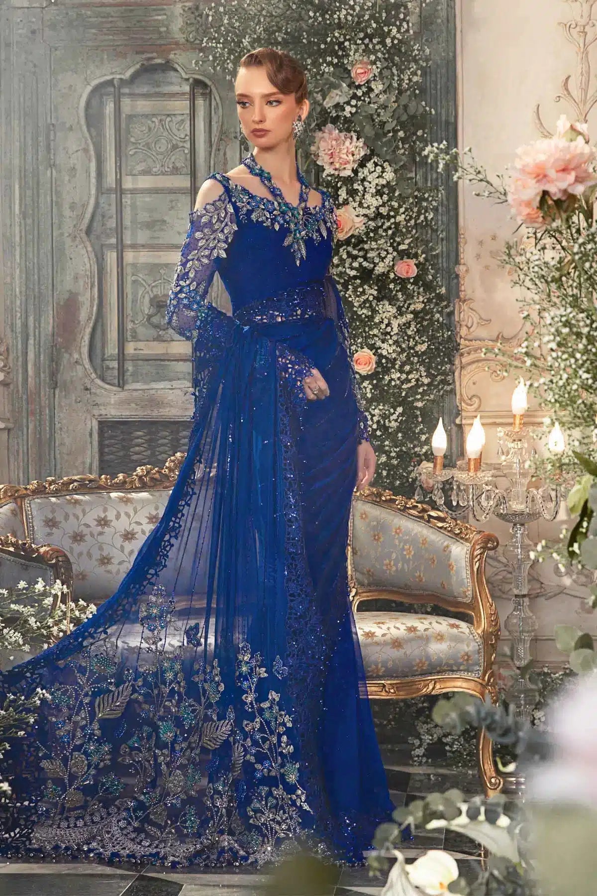 Maria B | Mbroidered Wedding Edition 23 | Cobalt Blue BD-2704 -  Maria B Bridal - Original Designer Dress - House of Maryam