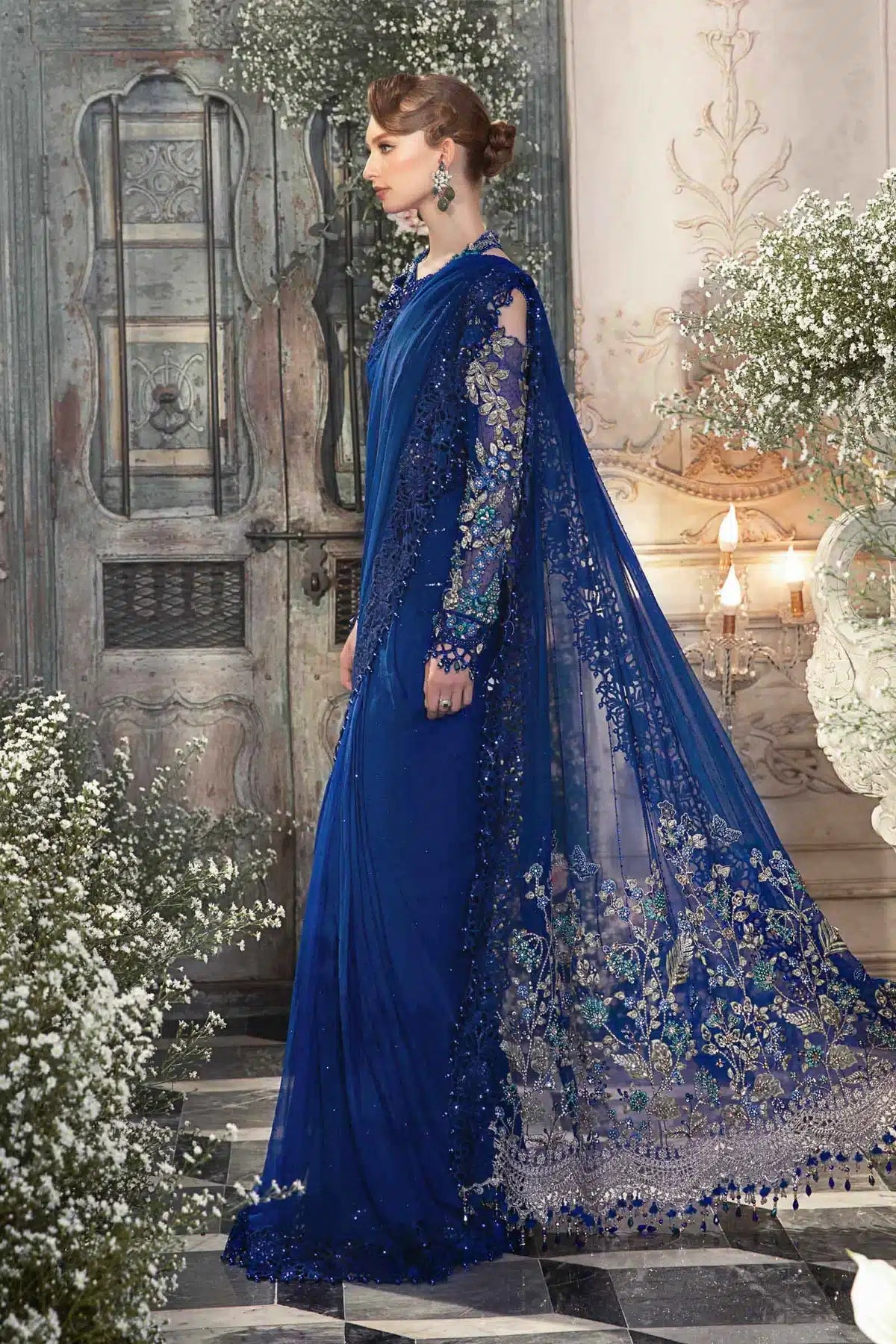 Maria B | Mbroidered Wedding Edition 23 | Cobalt Blue BD-2704 by Designer Maria B - House of Maryam - Pakistani Designer Ethnic Wear in {{ shop.shopifyCountryName }}