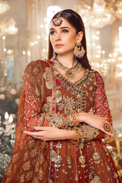 Maria B | Mbroidered Wedding Edition 23 | Maroon BD-2705 -  Maria B Bridal - Original Designer Dress - House of Maryam
