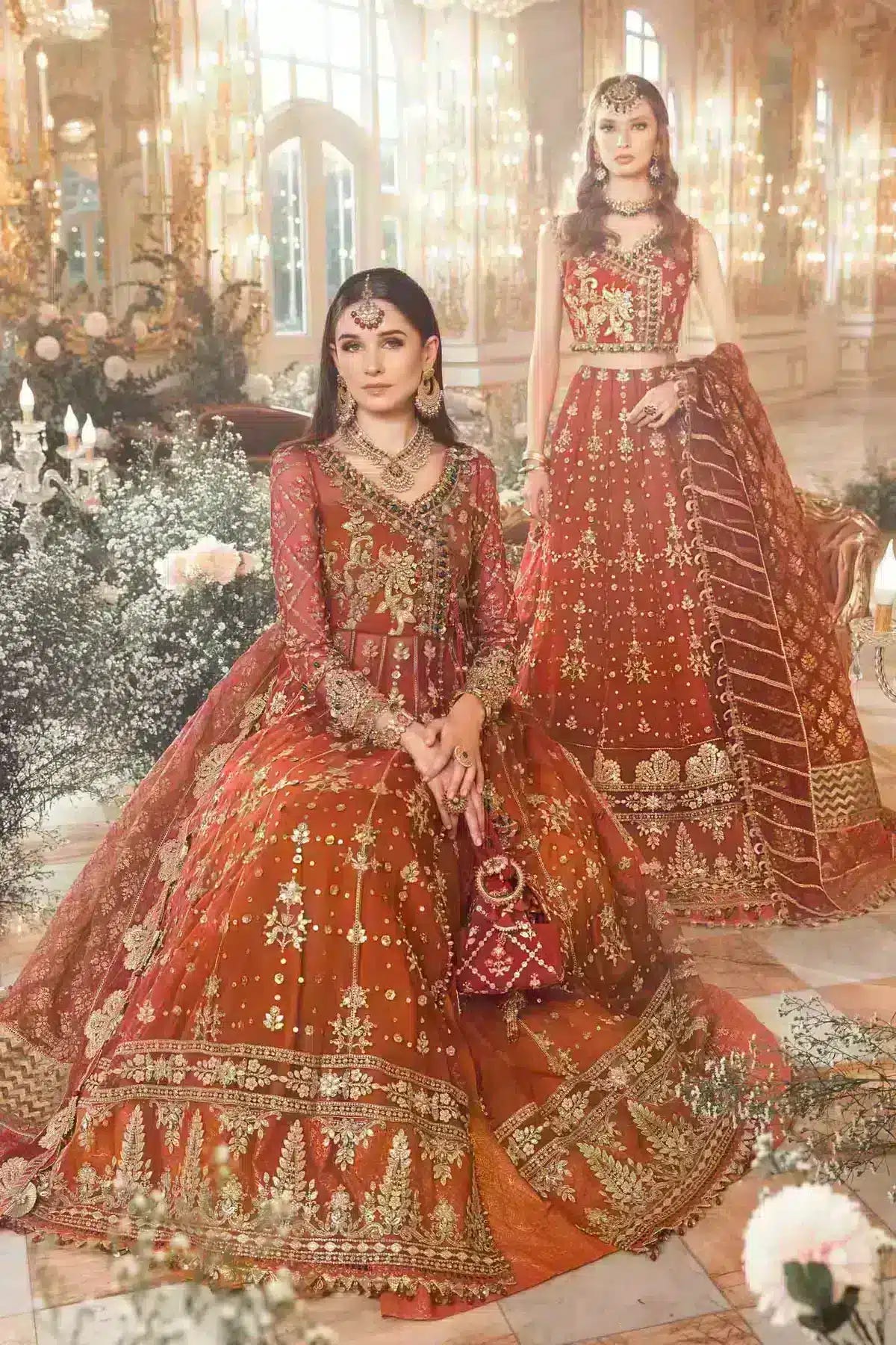 Maria B | Mbroidered Wedding Edition 23 | Maroon BD-2705 -  Maria B Bridal - Original Designer Dress - House of Maryam