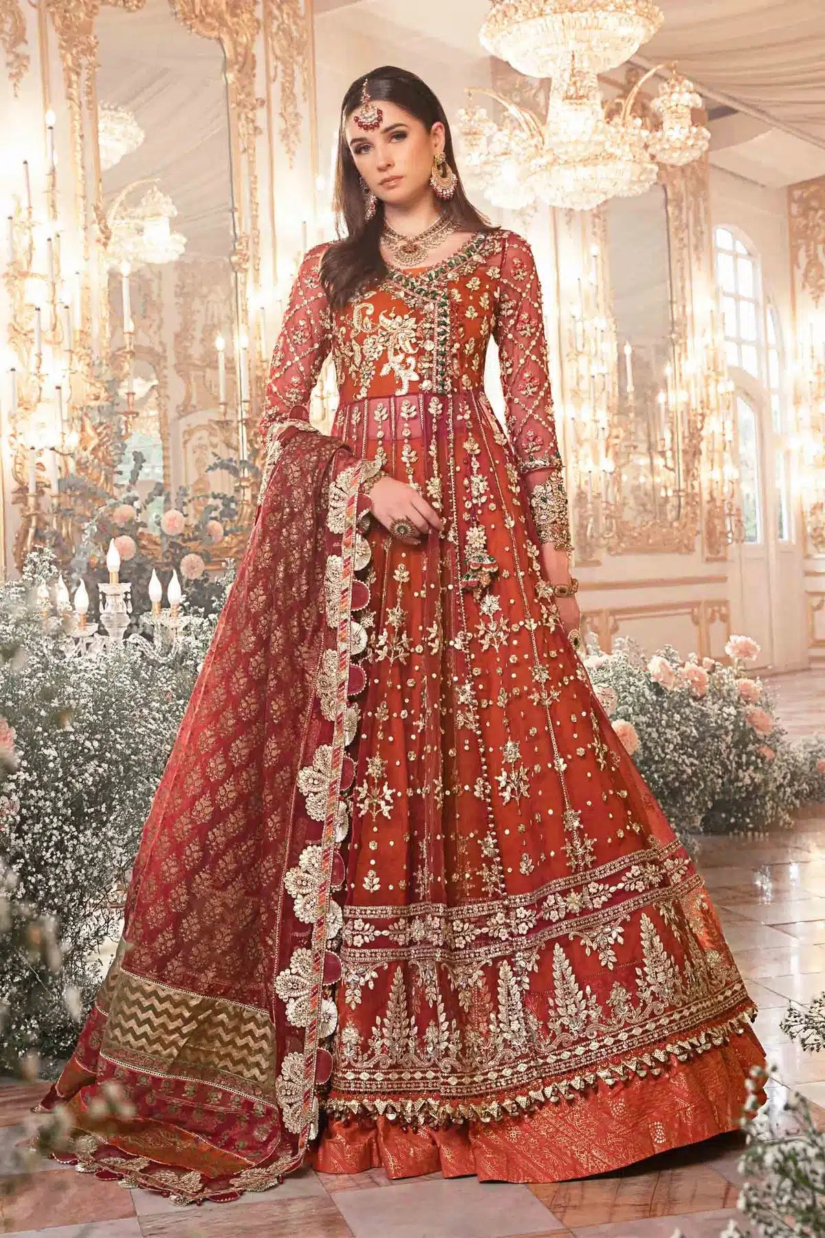Maria B | Mbroidered Wedding Edition 23 | Maroon BD-2705 -  Maria B Bridal - Original Designer Dress - House of Maryam