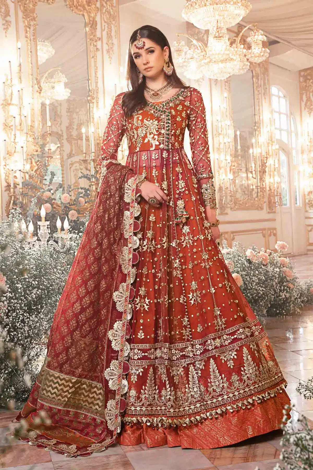 Maria B | Mbroidered Wedding Edition 23 | Maroon BD-2705 -  Maria B Bridal - Original Designer Dress - House of Maryam