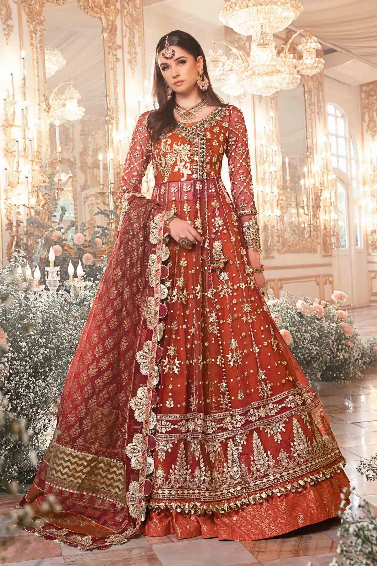 Maria B | Mbroidered Wedding Edition 23 | Maroon BD-2705