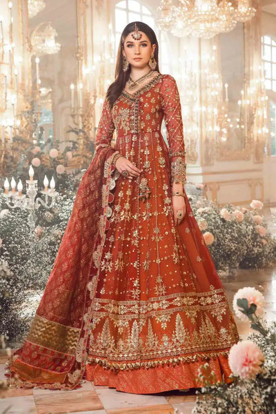 Maria B | Mbroidered Wedding Edition 23 | Maroon BD-2705 -  Maria B Bridal - Original Designer Dress - House of Maryam